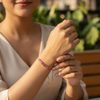 Trendy Tennis Adjustable Bracelet With American Diamond For Women & Girls | Anti- Tarnish | Anti- Allergy |Daily Wear ( Pink)