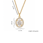 Gold Plated Oval Pendant NecklaceFor Women and Girls