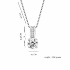 Silver Plated Round Solitaire Pendant With Chain & AD Stone | Stylish Delicate Cubic Zircon Pendant with Chain for Women