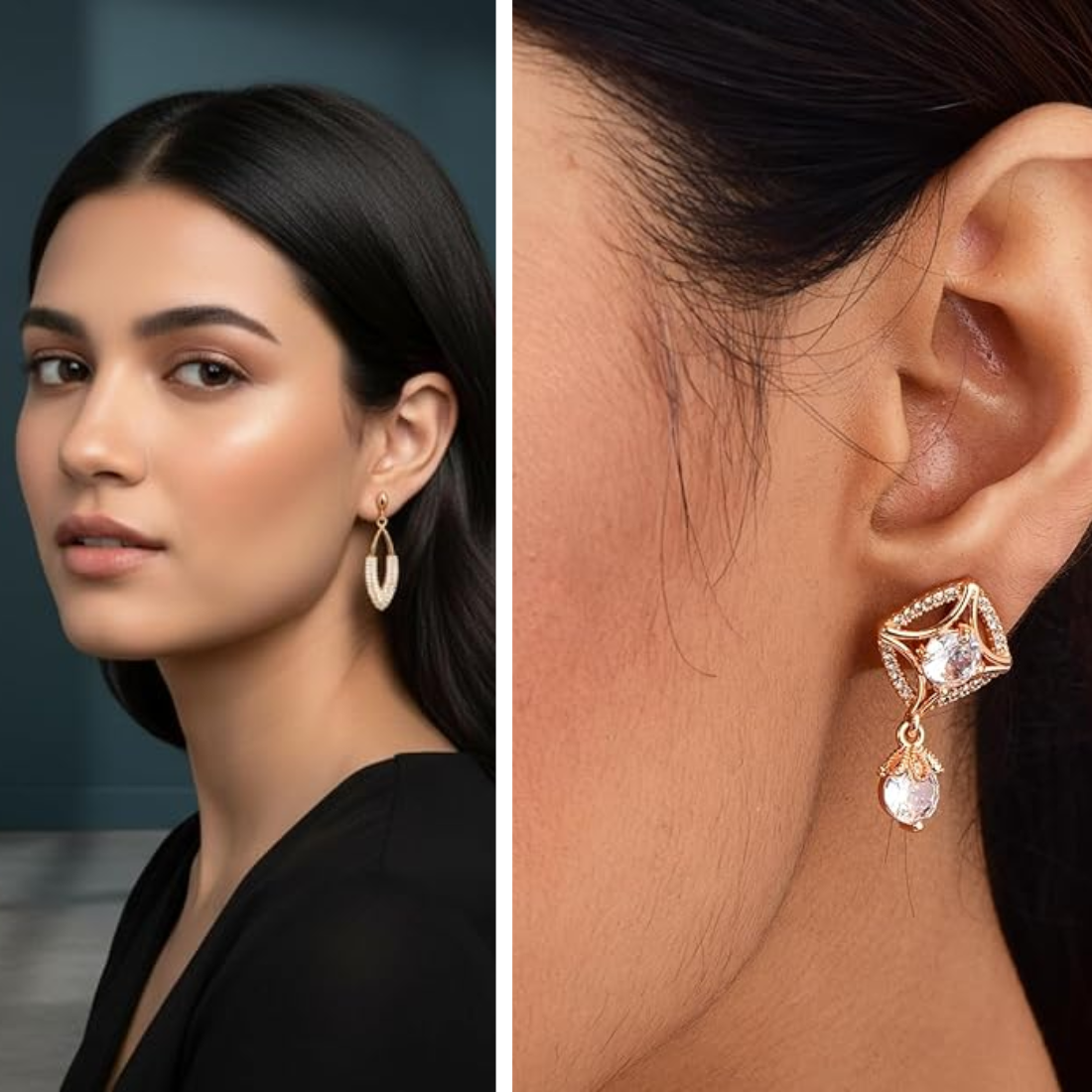 Subtle Duo Value Set| Rose Gold Plated Stud Earring, Pendant and Tennis Bracelet Set For Women And Girls