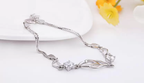 Double Heart Shape Silver Plated CZ Crystal Bracelet, Gift for Loved One, Valentine's Day Gift