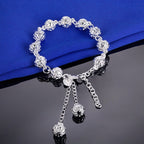 925 Sterling Silver Plated Stylish Adjustable Bracelet for Women & Girls