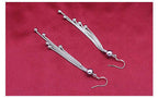 Nilu's Collection Silver Plated Long Five Beads Retro Earrings Flash Jewelry for Girls and Women Alloy Drops & Danglers