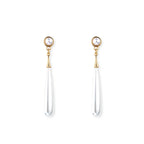 Gold Plated Pearl Water Drop Long Pearl Earrings for Girls and Women