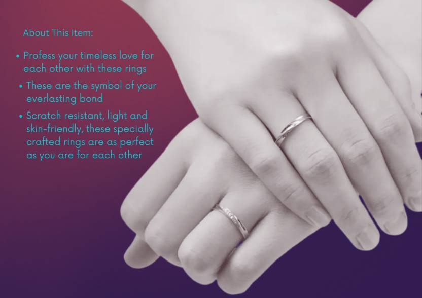 925 Sterling Silver Plated Cubic Zirconia Designer Couple Rings, Adjustable Couple Band, Promise Rings for Lovers, Gift for Men and Women, Valentine's Day Gift