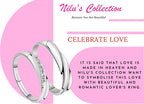 925 Sterling Silver Plated Cubic Zirconia Designer Couple Rings, Adjustable Couple Band, Promise Rings for Lovers, Gift for Men and Women, Valentine's Day Gift
