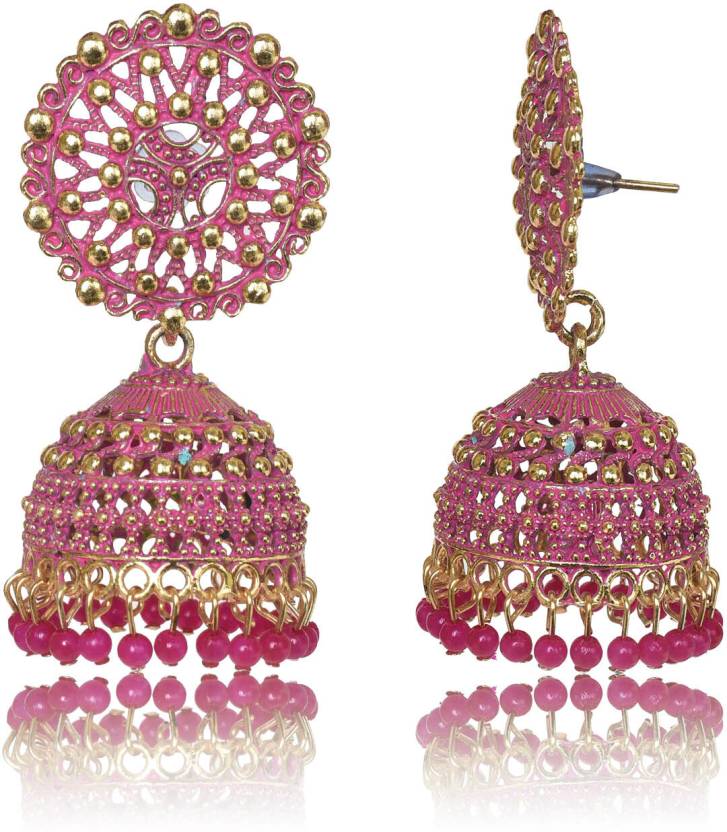 Ethnic Oxidised Jhumka Earring, Long Hangings Traditional Alloy Jhumki Earrings for Women & Girls