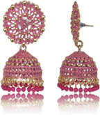Ethnic Oxidised Jhumka Earring, Long Hangings Traditional Alloy Jhumki Earrings for Women & Girls
