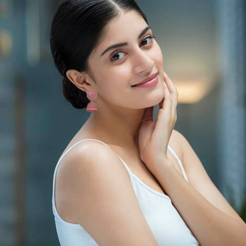 Ethnic Oxidised Jhumka Earring, Long Hangings Traditional Alloy Jhumki Earrings for Women & Girls