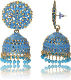 Ethnic Oxidised Jhumka Earring, Long Hangings Traditional Alloy Jhumki Earrings for Women & Girls