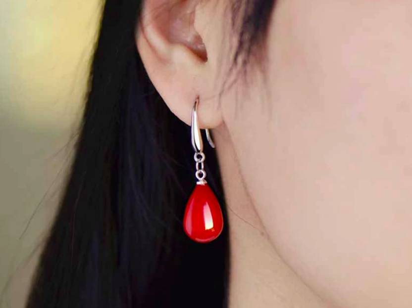 Pearl Pop Red Drop Earrings for Girls and Women| Valentine Gift